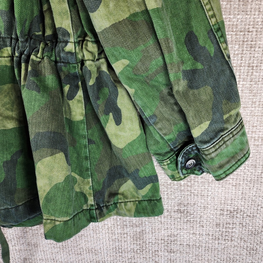 Free People Seize The Day Canvas Military Jacket‎ Womens L Green Tan Camo NWT - Picture 10 of 16